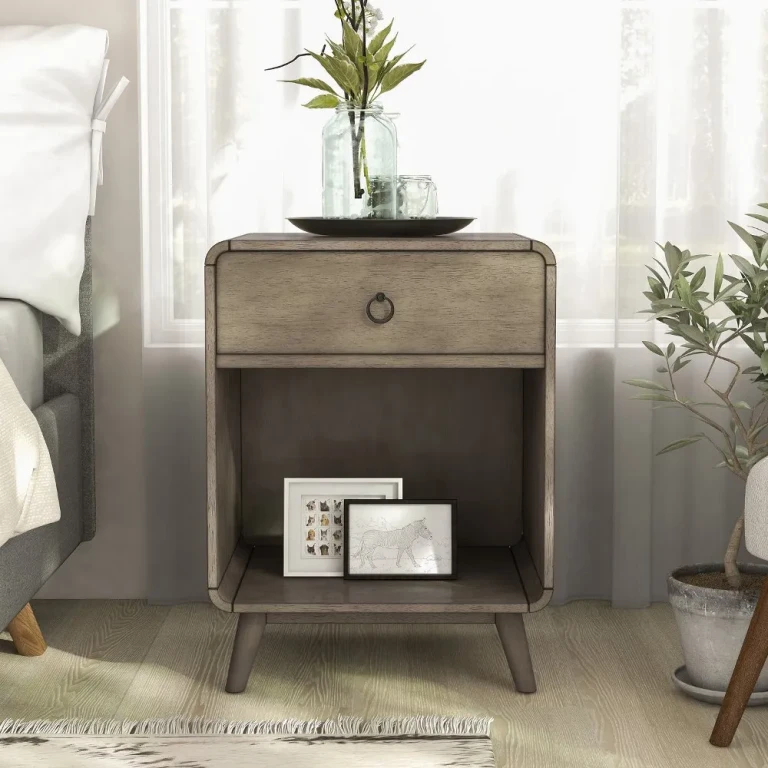 Gerry Gray End Table with Storage Drawer