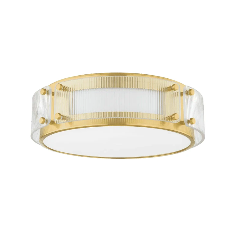 Aged Brass LED Flush Mount from the Clifford Collection
