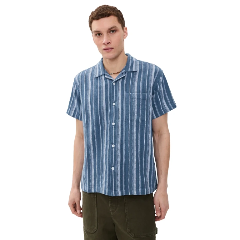 Obey Hugh Camp Shirt Dull Blue Multi S