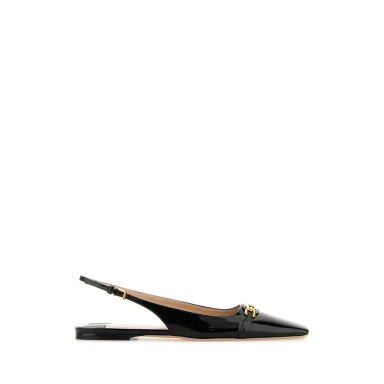 Jil Sander Black Leather Ballerinas