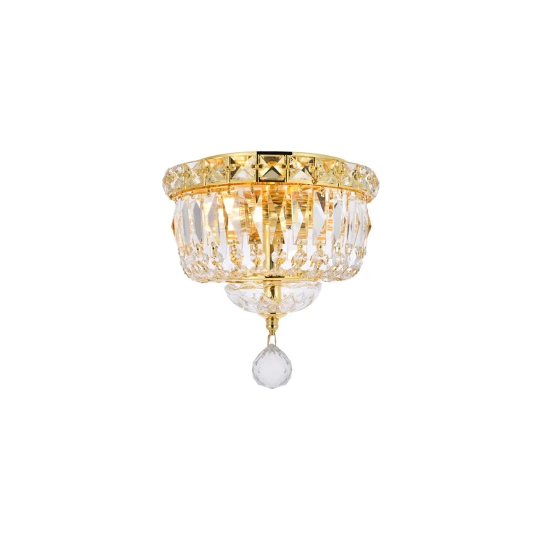Gold Two light Flush Mount from the Tranquil Collection