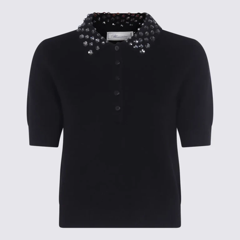 Saint Laurent Black Wool Polo Shirt
