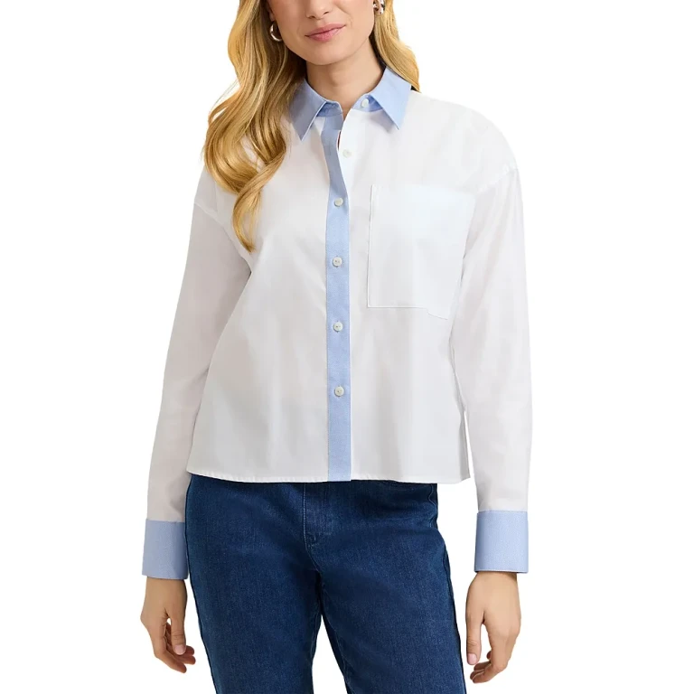 Foxcroft Marina Long Sleeve Cavalry Cotton Shirt