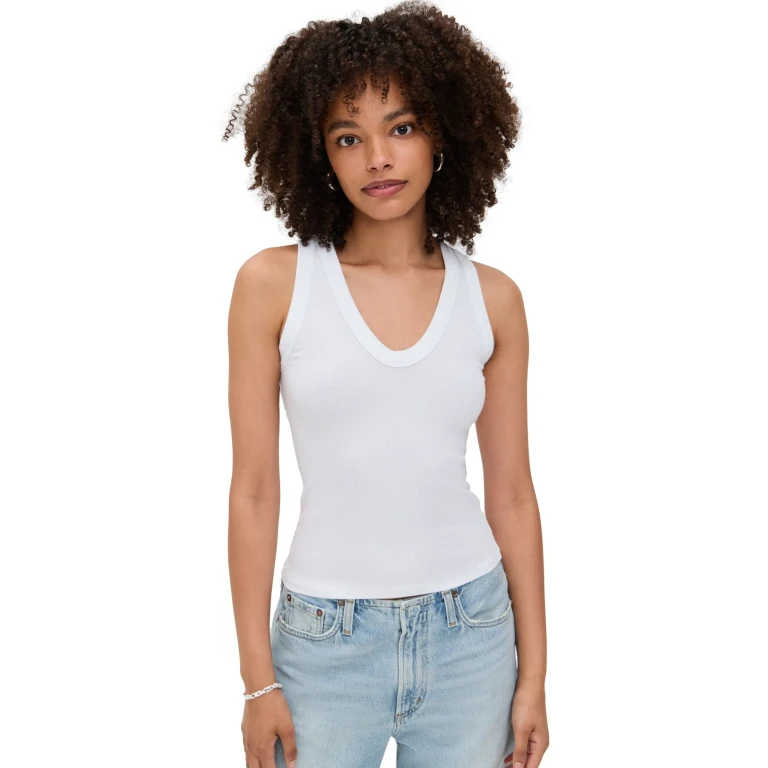 Cotton Citizen Verona U Neck Tank Pearl XS