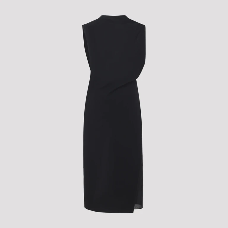 Jacquemus The Drap Midi Dress Black Cotton Polyamide - Women