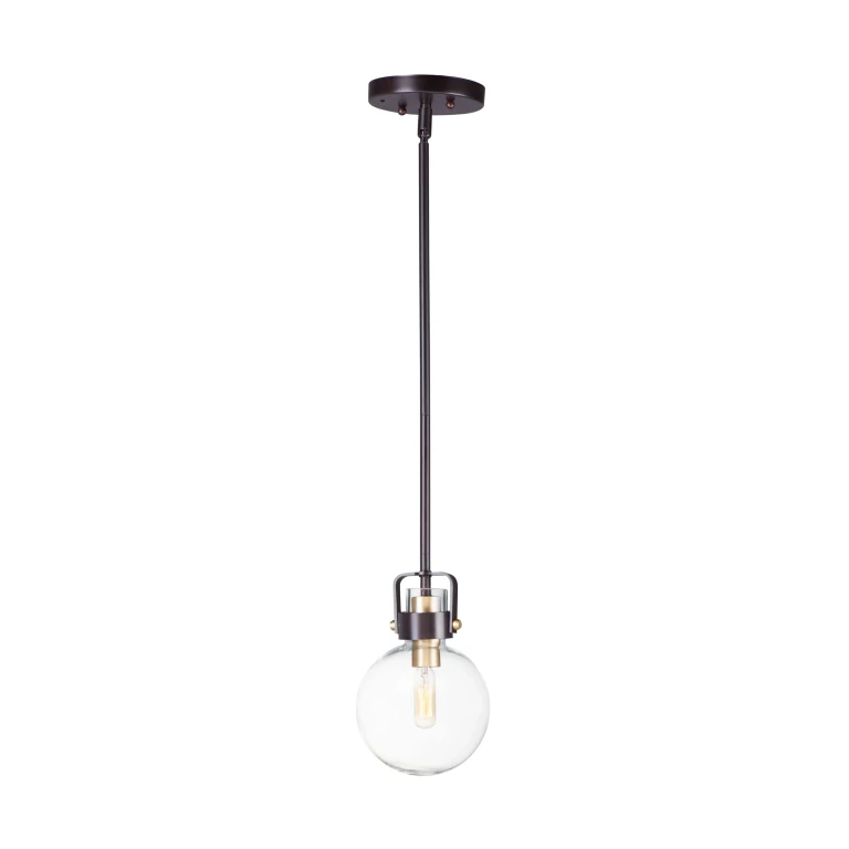 Maxim Bauhaus Pendant Light in Bronze and Satin Brass - 90510CLBZSBR