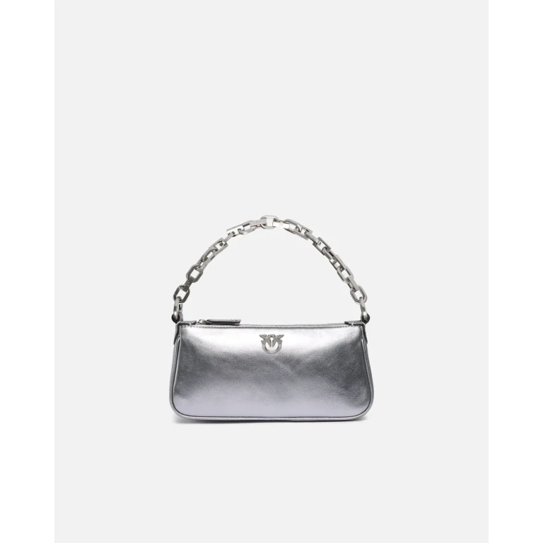 Pinko - Petit sac à main Mini Half Moon en daim lamé