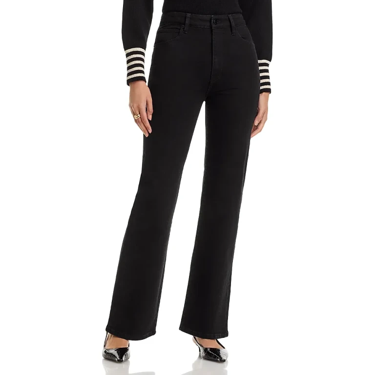 Frame The Arrow High Rise Bootcut Jeans in Black