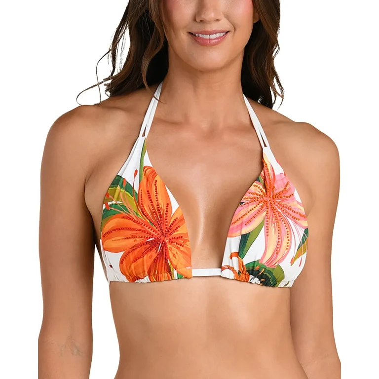 La Blanca Jungle Blossoms Halter Bra Bikini Top