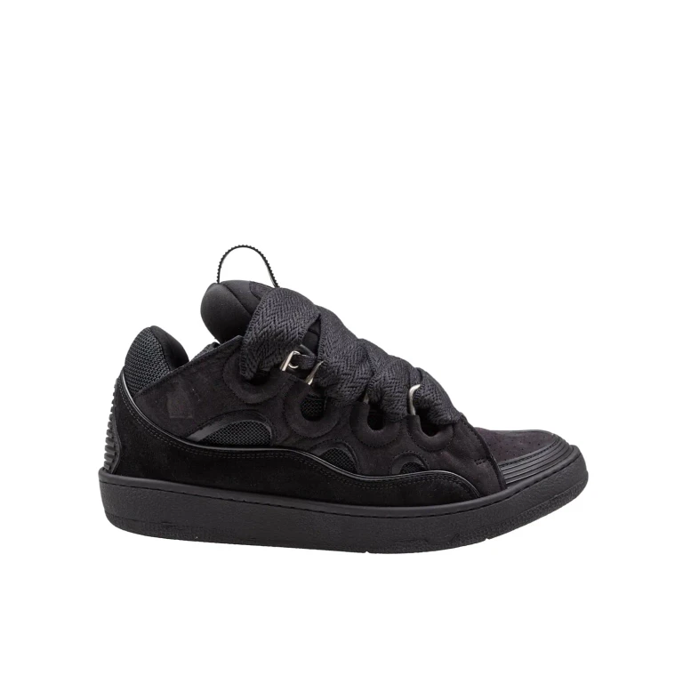 Lanvin Curb Suede Sneakers Black Color