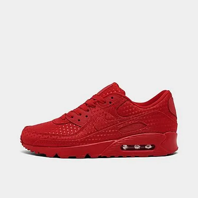 Nike Men's Air Max 90 Valentine's Day Casual Shoes in University Red/University Red/Black Size: 7.5