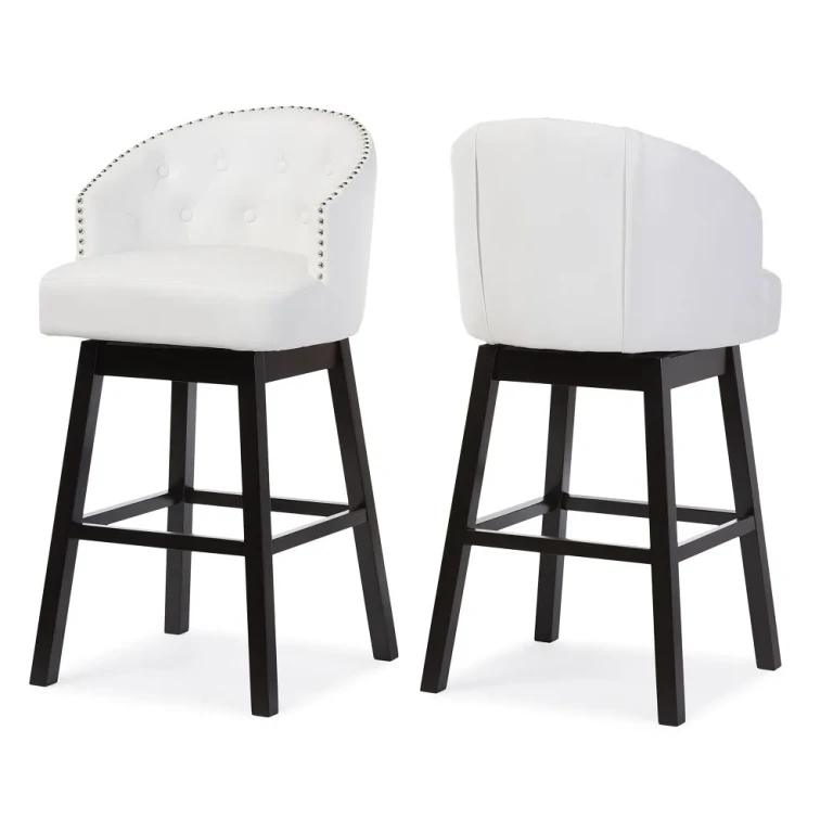 Avril White Swivel Bar Stool