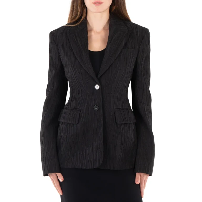 Stella Mccartney Tree Bark Jacquard Single-Breasted Blazer
