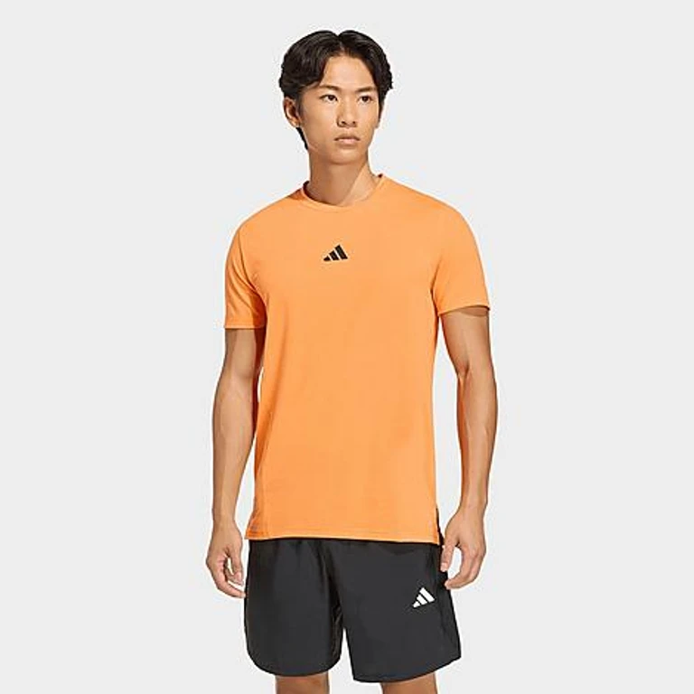 adidas Men's Designed for Training Workout T-Shirt in Pure Orange Size: Small
