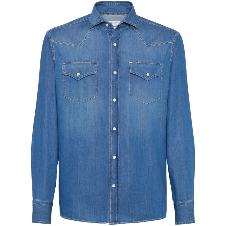 Brunello Cucinelli Chemise - Bleu