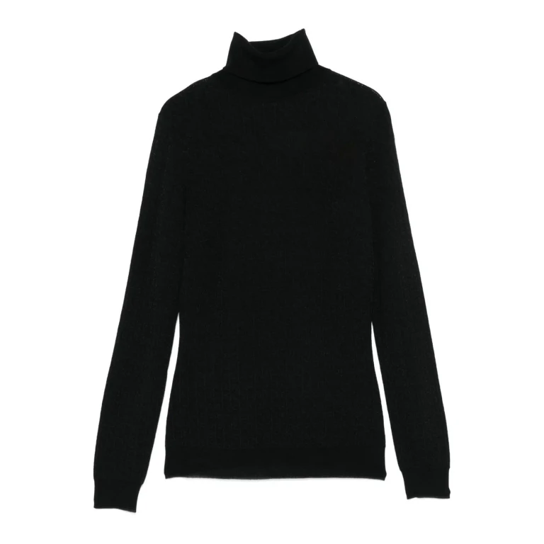 Elisabetta Franchi Pull Col Roulé - Noir