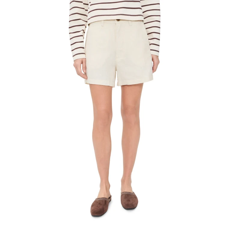 DL1961 Taylor Relaxed High Rise Linen Shorts Flax (Linen) 30