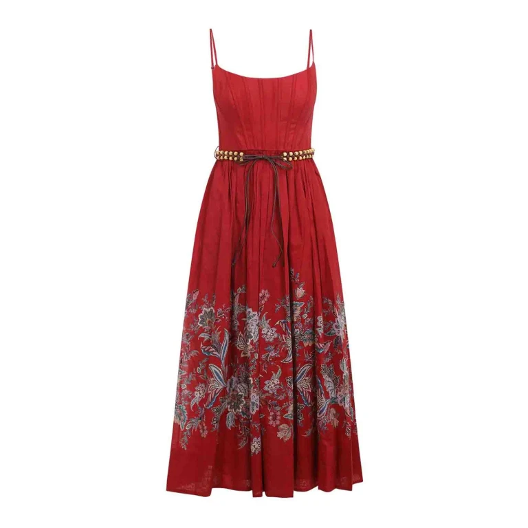 Zimmermann Knielanges Kleid - Mehrfarbig