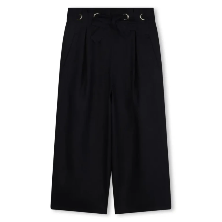 Chloe Girls Embroidered Logo Linen Trousers