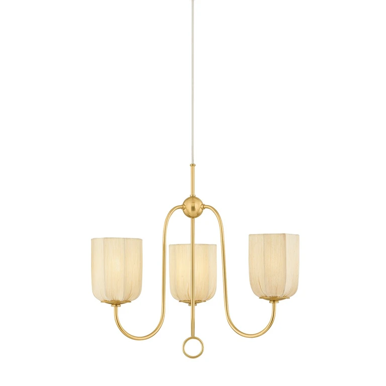 Aged Brass Chandelier from the Samantha Collection
