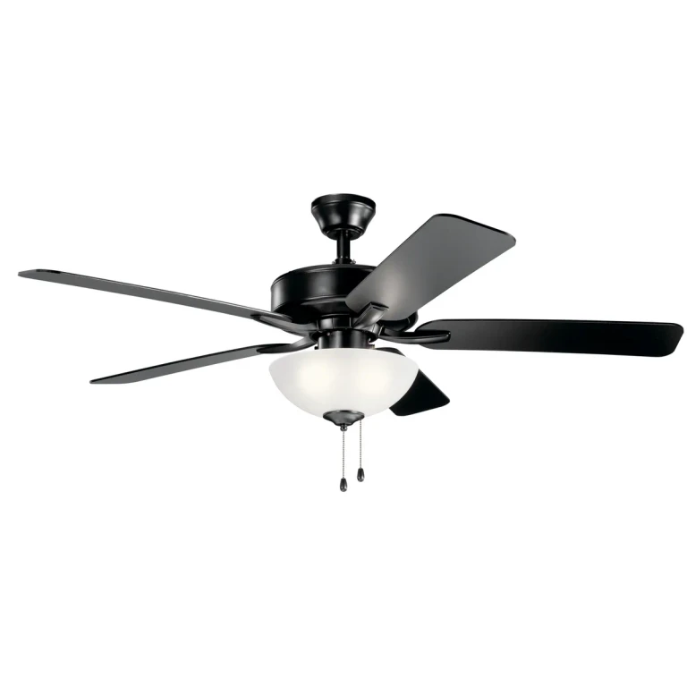Basics Pro Select 3-Light 52" Indoor Ceiling Fan in Satin Black