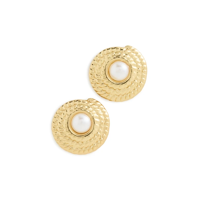 Galley Los Angeles Steph Earrings Gold/Pearl One Size