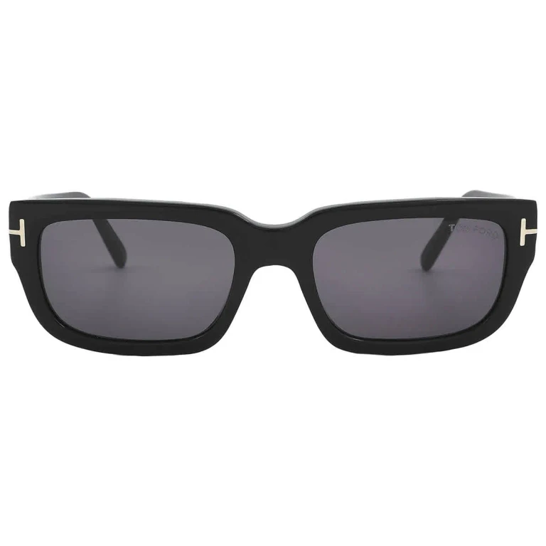 Tom Ford Ezra Smoke Rectangular Unisex Sunglasses FT1075 01A 54