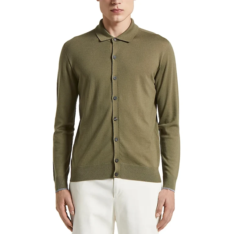 Collared Wool Button Front Sweater