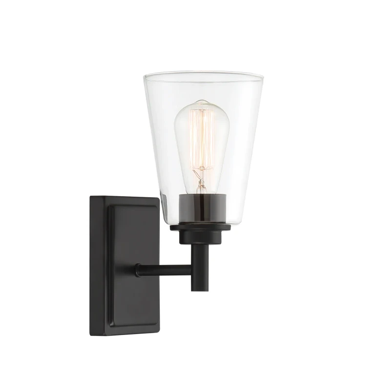 Matte Black One Light Wall Sconce from the Westin Collection