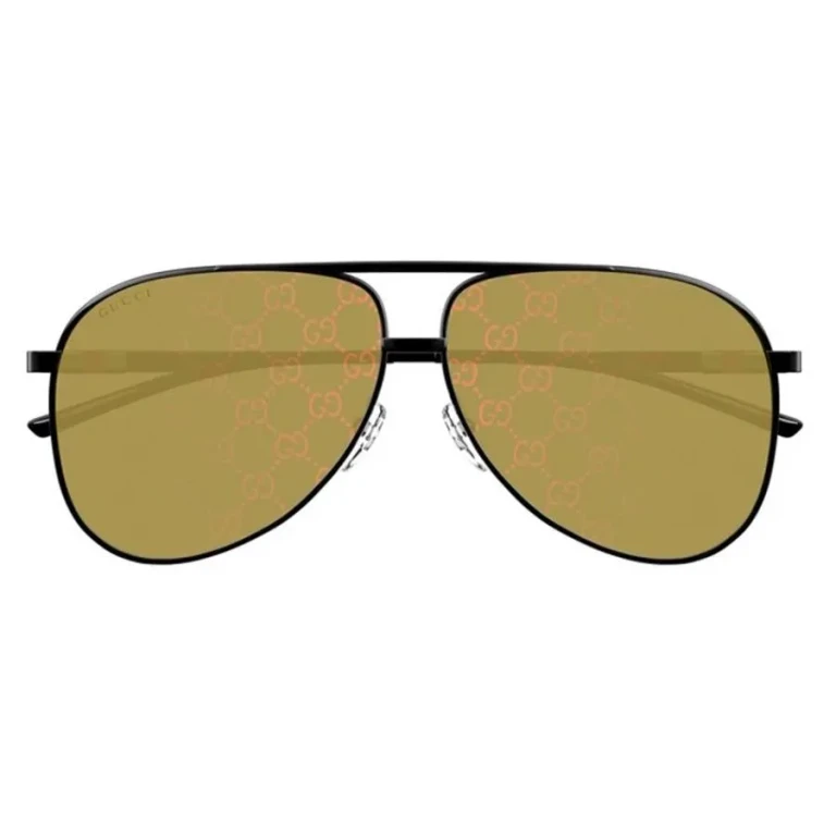 Gucci Yellow Mirror Logo Pilot Mens Sunglasses GG1677S 005 62