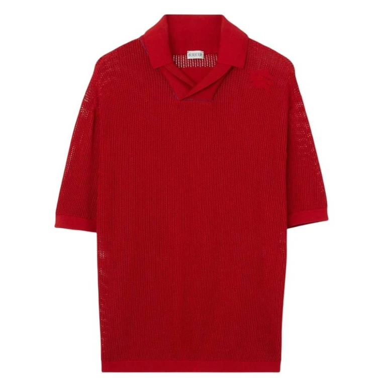 Burberry EKD Silk Cotton Mesh Polo Shirt