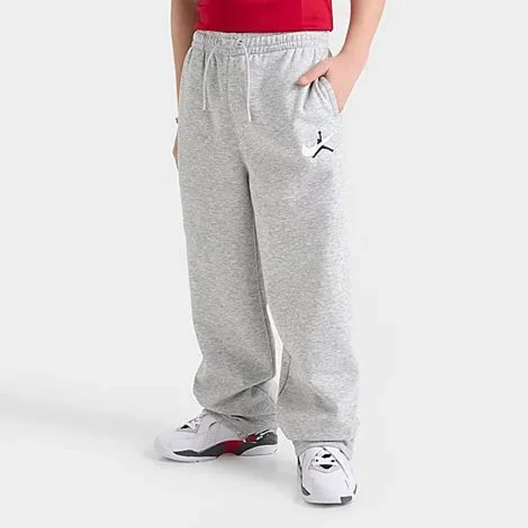 Jordan Big Kids Swoosh Arch Fleece Sweatpants in Light Grey Heather Size: Small