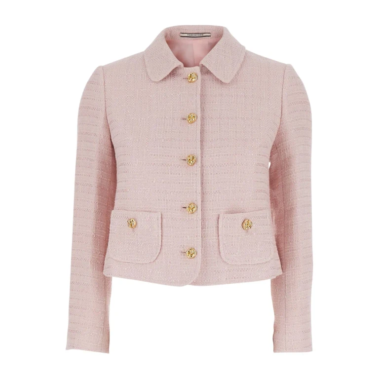 Tagliatore Pink Tweed Veste avec fermeture avant et poches en mélange de coton et tissu technique pour femme