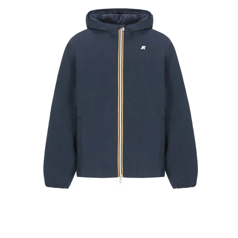 K-Way Dark Blue Nylon Jack Plain Casual Jacket