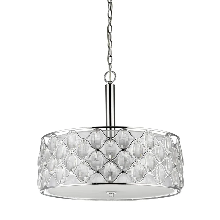 Polished Nickel Four Light Pendant from the Isabella Collection