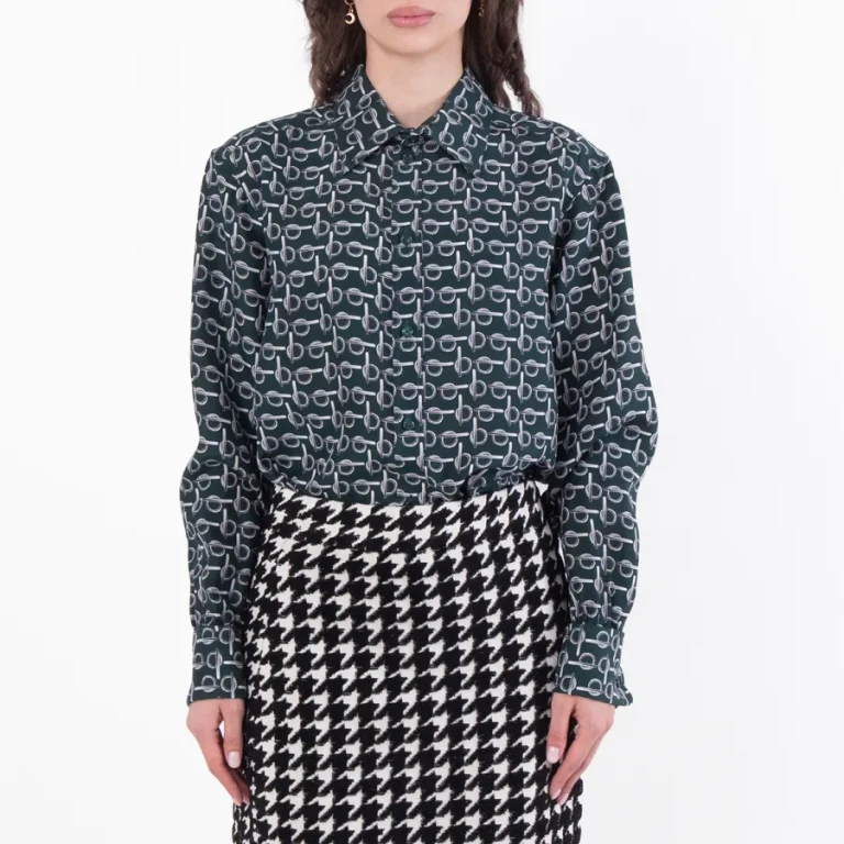 Burberry B-Silk Green Shirt, Brand Size 6 ( US Size 4 )