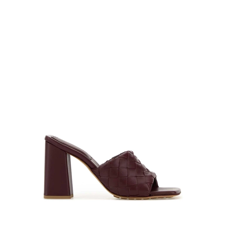 Bottega Veneta Burgundy Nappa Leather Parco Mules Barolo Sandali - Women