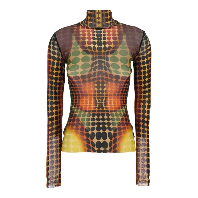 Jean Paul Gaultier High Neck Top With Print