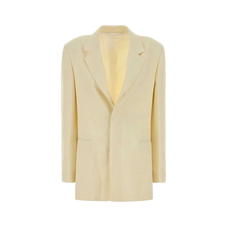 Carven Yellow Viscose Blend Blazer Ecru Giacche E Gilet - Women