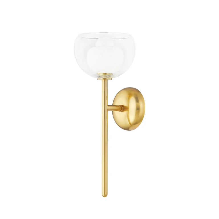 Aged Brass One Light Wall Sconce from the Cortney Collection