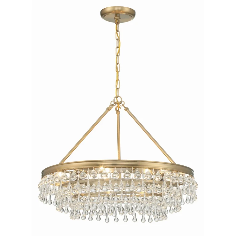 Vibrant Gold Six Light Chandelier from the Calypso Collection