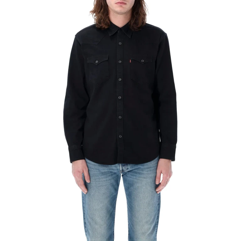 Barstow Long-Sleeved Cotton Denim Shirt (857440002)
