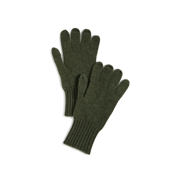 Carolina Amato Cashmere Texting Gloves Olive One Size