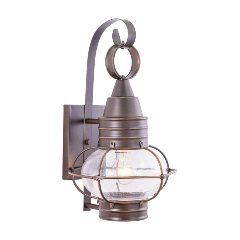 Burnished Bronze One Light Outdoor Wall Mount from the Chatham Collection