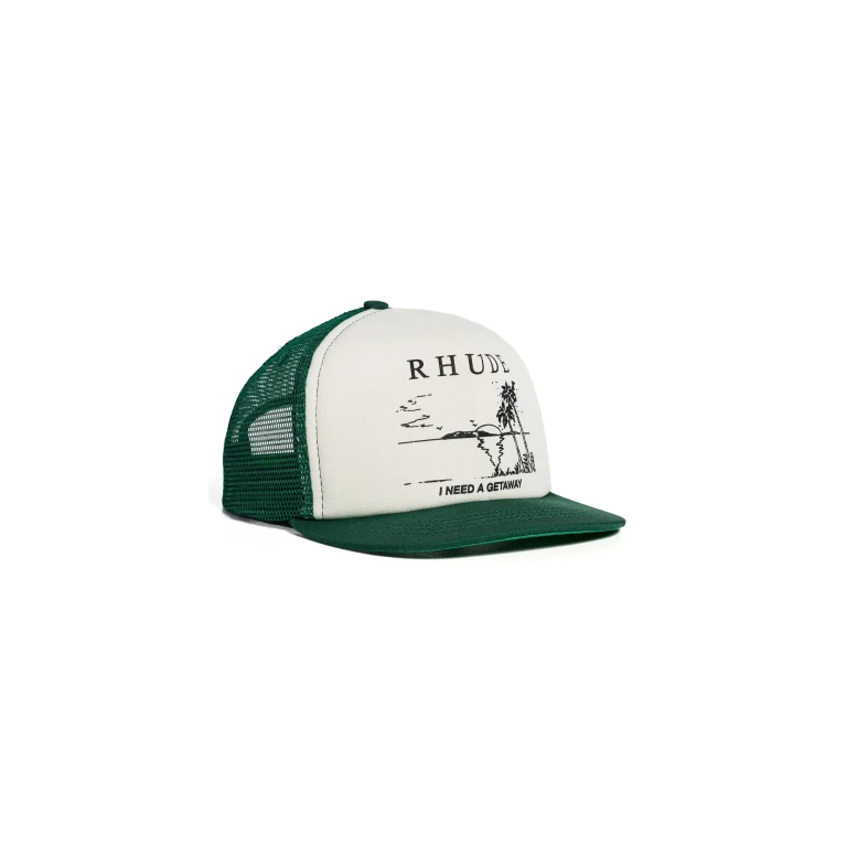 Rhude I Need A Getaway Trucker Hat Green / White One Size