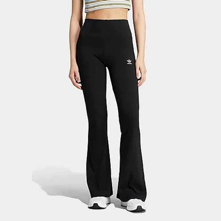 adidas Women's Originals Essentials Rib Flared Leggings in Black Size: XXS