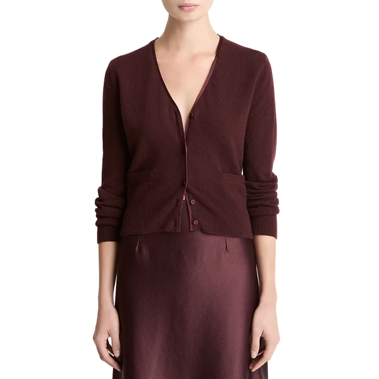 Vince Wool Blend V Neck Cardigan Sweater