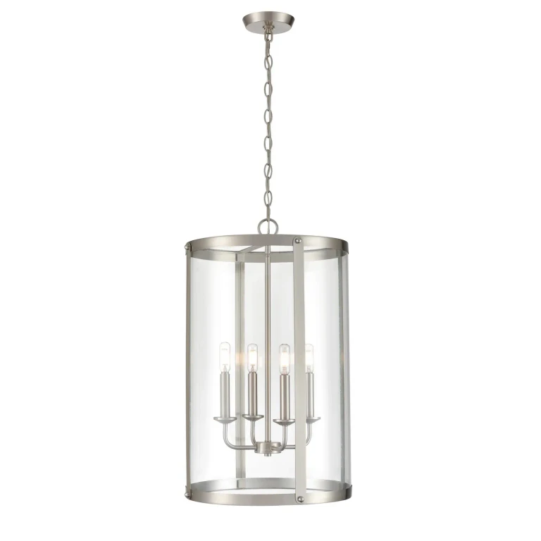 Brushed Nickel Four Light Pendant from the Aydenn Collection
