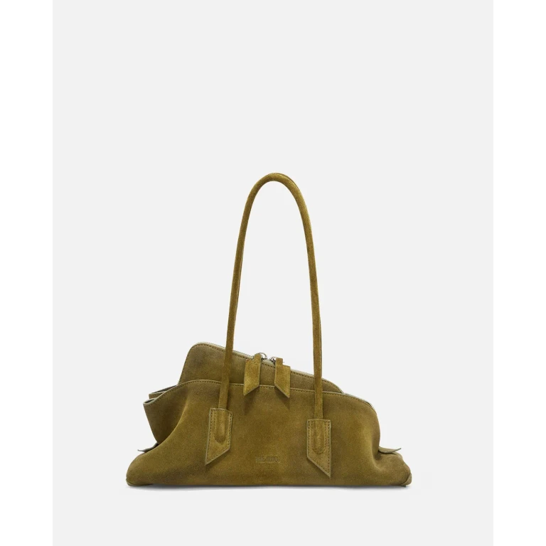 THE ATTICO La Passeggiata Small Leather Shoulder Bag with Double Handle (250WAH00058LBT019AA100)