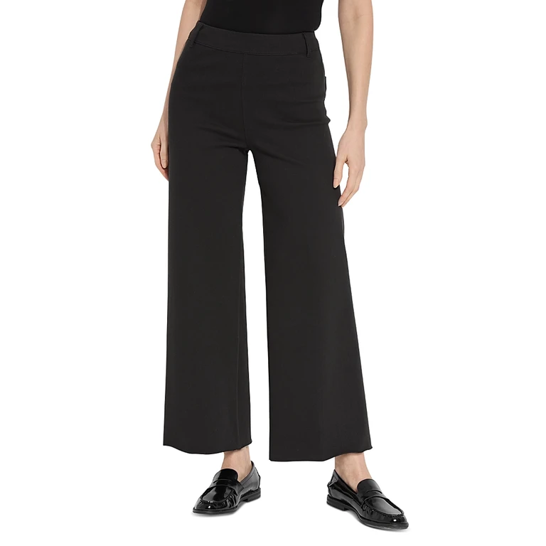 Lysse Plus Erin High Rise Ankle Wide Leg Jeans in Black